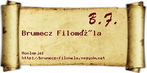 Brumecz Filoméla névjegykártya